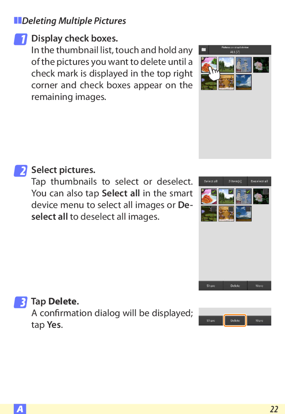 Nikon D600 user manual ZzDeleting Multiple Pictures 