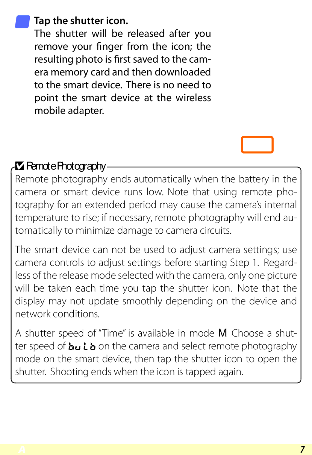 Nikon D600 user manual Tap the shutter icon,  Remote Photography 