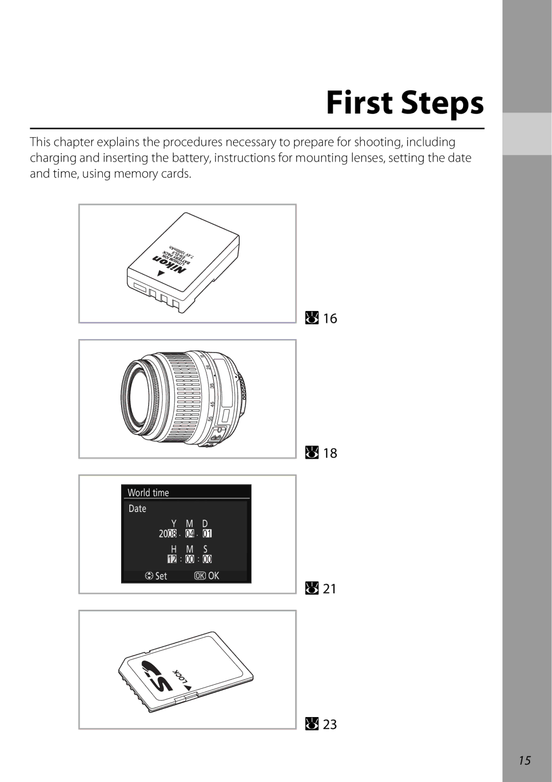 Nikon D60OUTFIT, D60BODY, 25438 user manual First Steps 