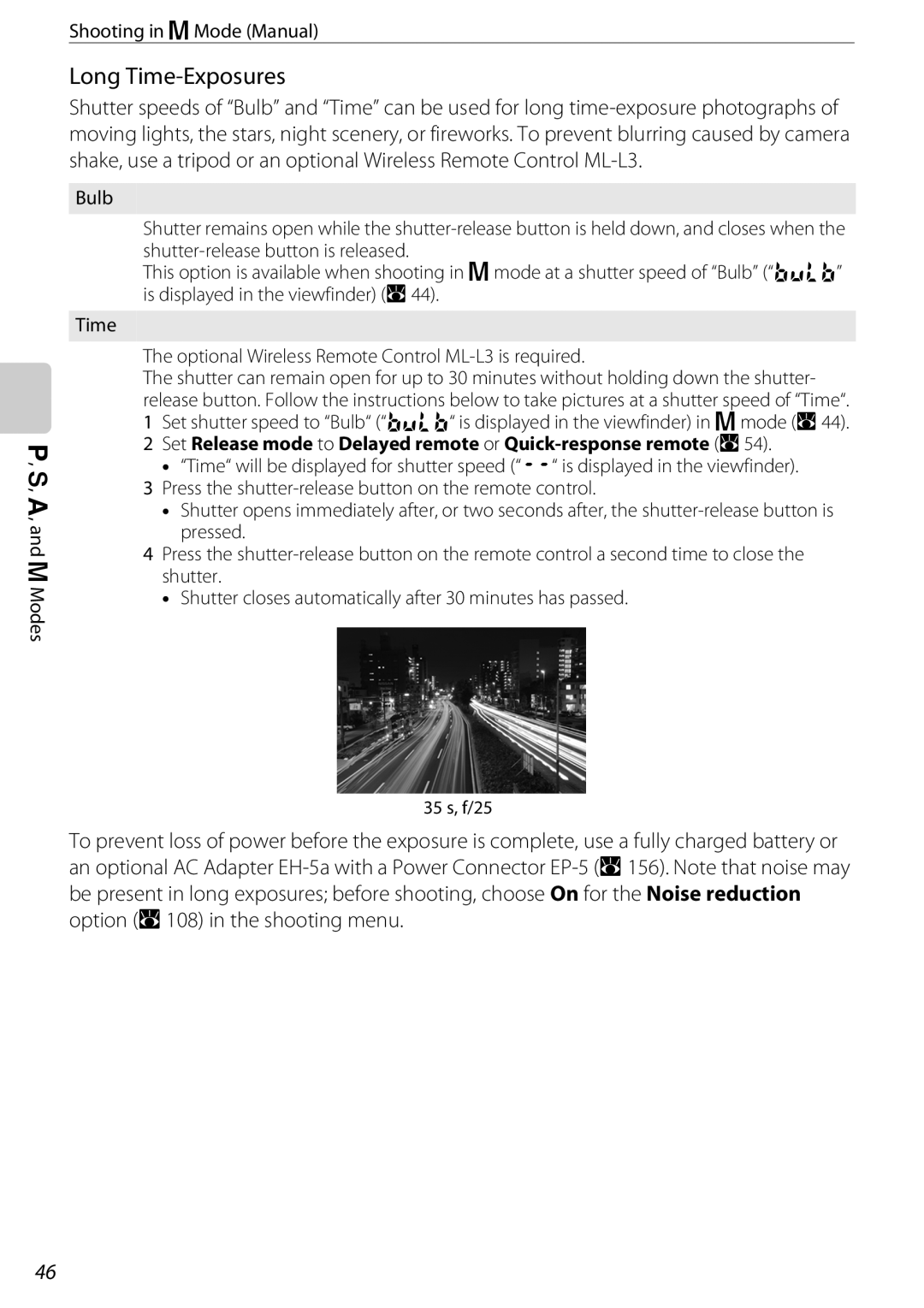 Nikon D60BODY, D60OUTFIT, 25438 user manual Long Time-Exposures, C, and dModes Shooting in dMode Manual 