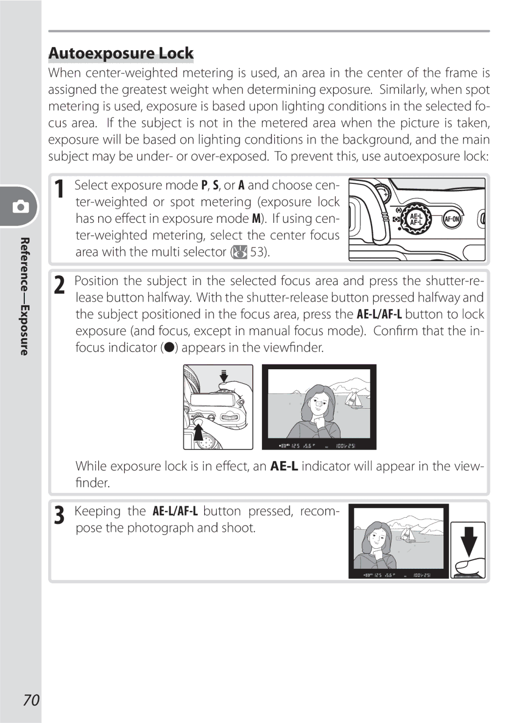 Nikon D70-series, D200BODY, D200OUTFIT, D200KIT, 17002 manual Autoexposure Lock 