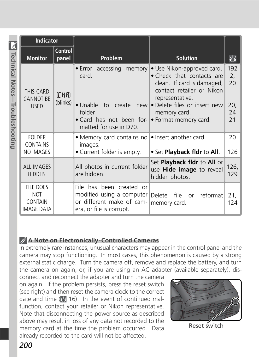 Nikon D70 manual 200, Set Playback ﬂdr to All 