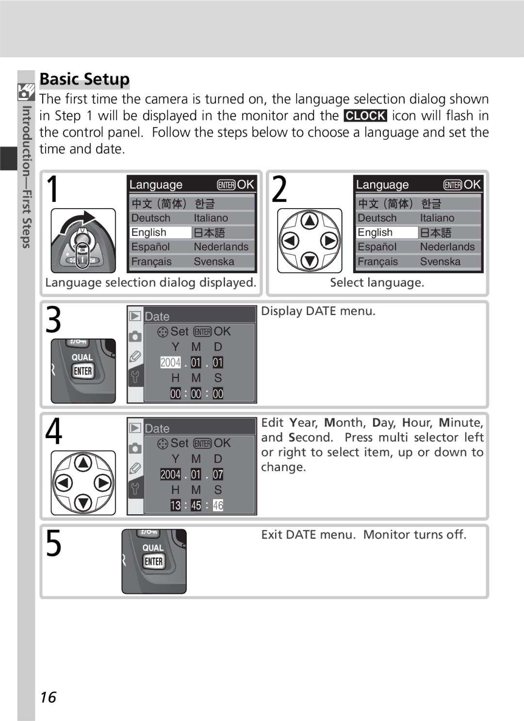 Nikon D70 manual Basic Setup, First Steps 