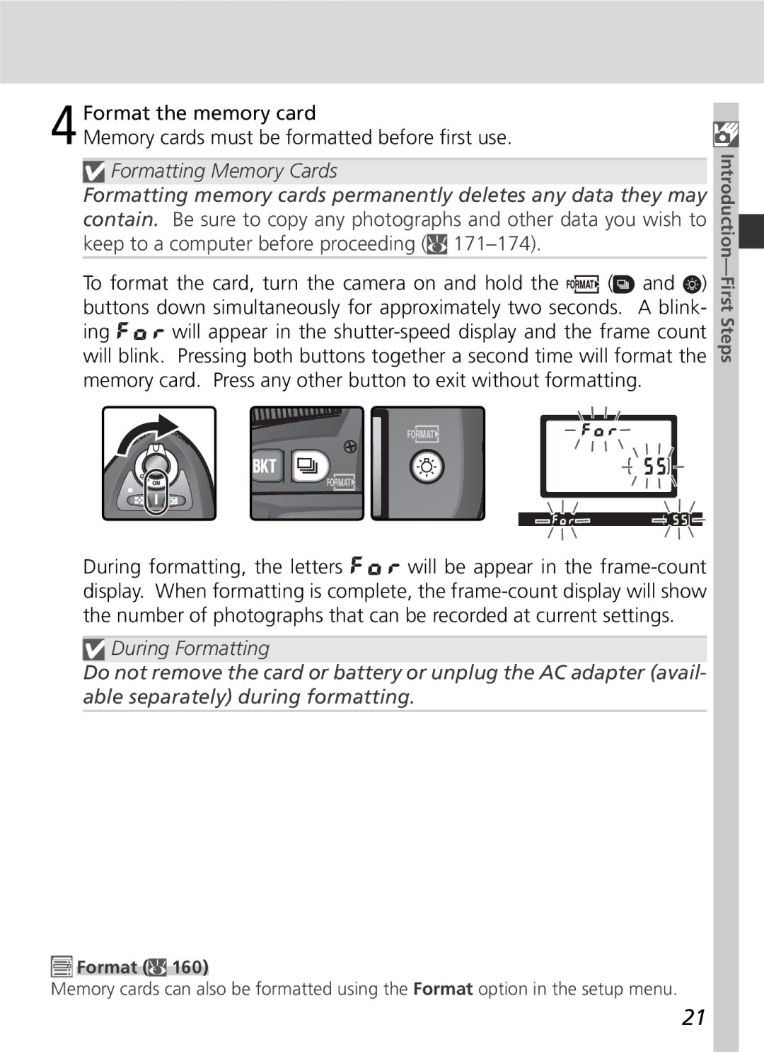 Nikon D70 manual Format 