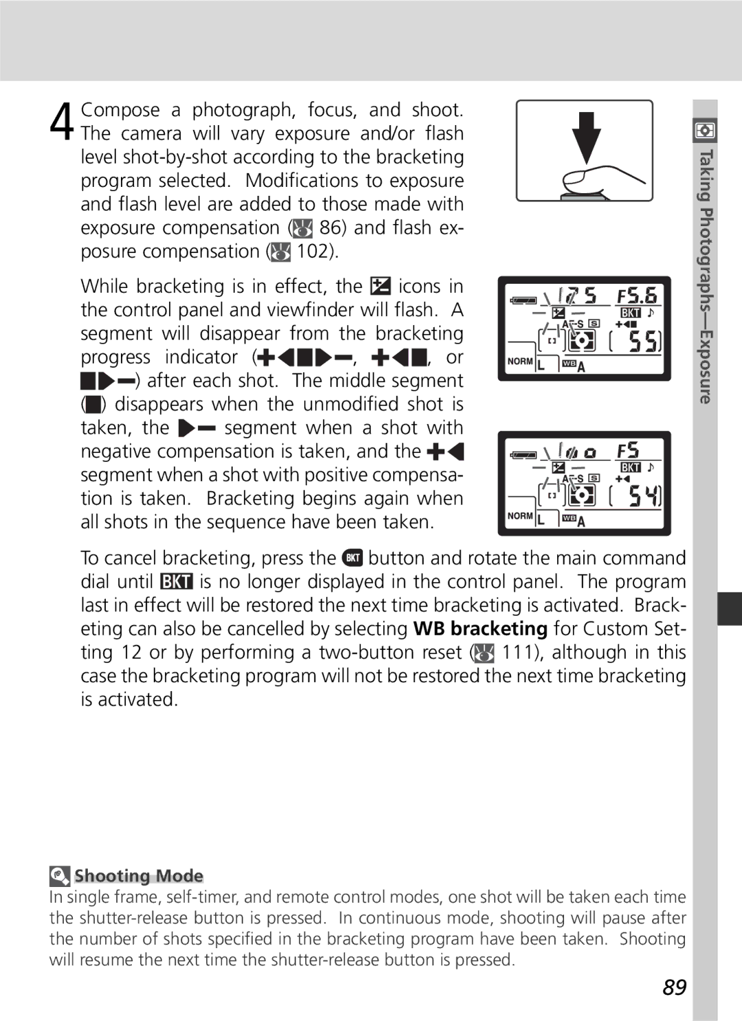 Nikon D70 manual Shooting Mode 