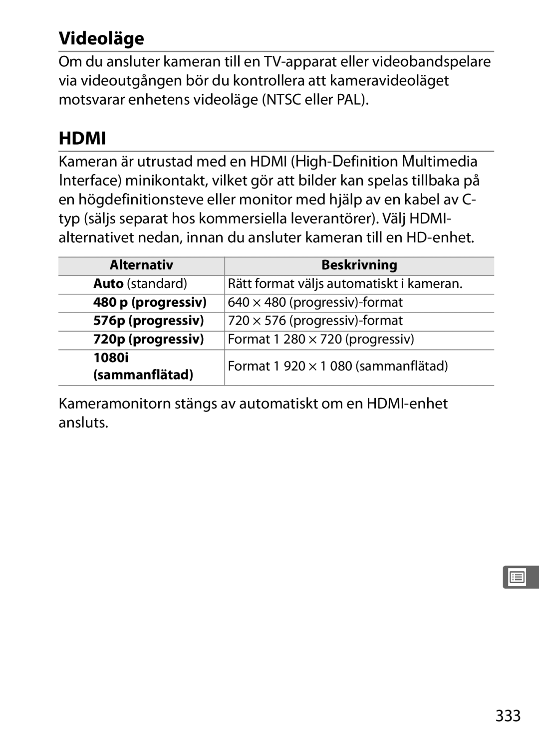 Nikon D700 manual Videoläge, 333 