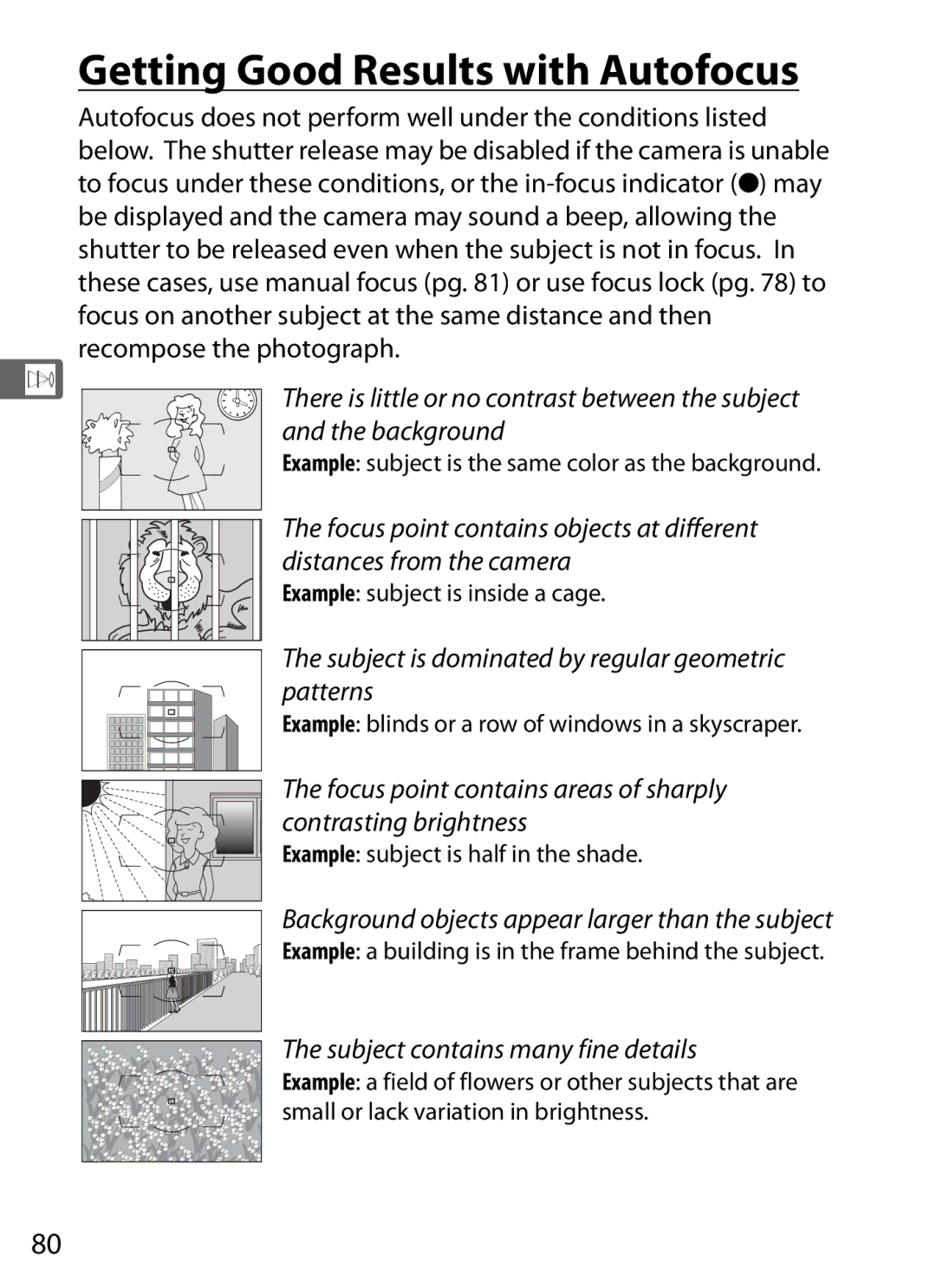 Nikon D700 manual Getting Good Results with Autofocus 