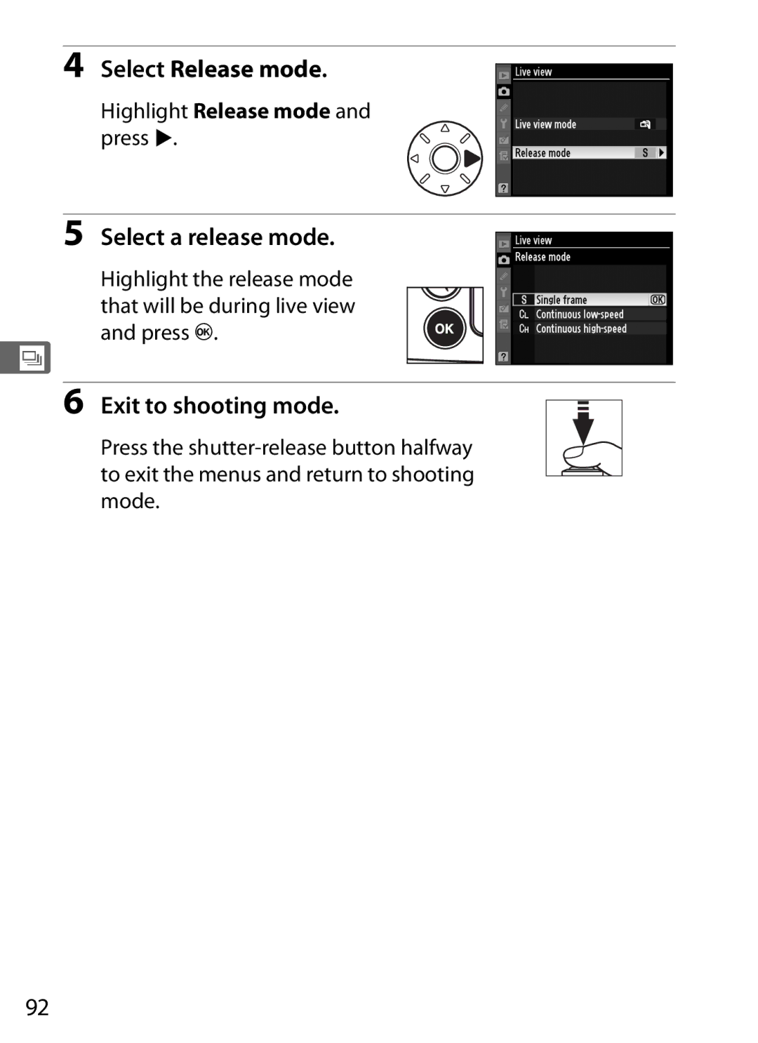 Nikon D700 manual Select Release mode, Select a release mode 