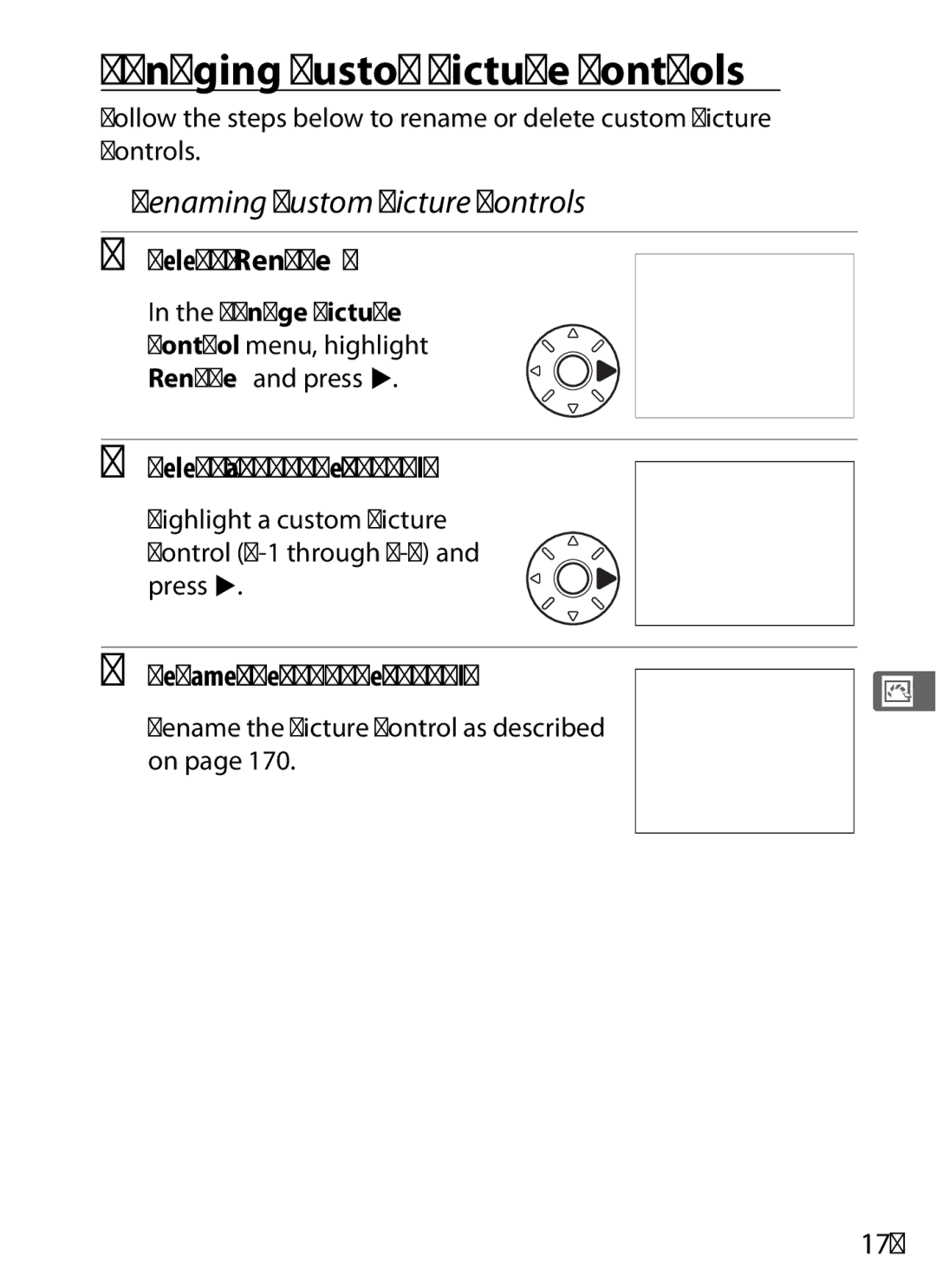 Nikon D700 Managing Custom Picture Controls, Renaming Custom Picture Controls, Select Rename, Rename the Picture Control 