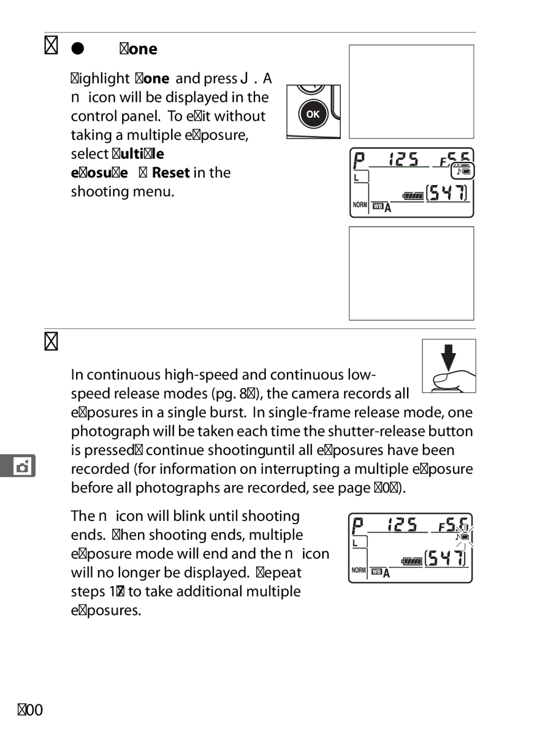 Nikon D700 manual Select Done, 200 