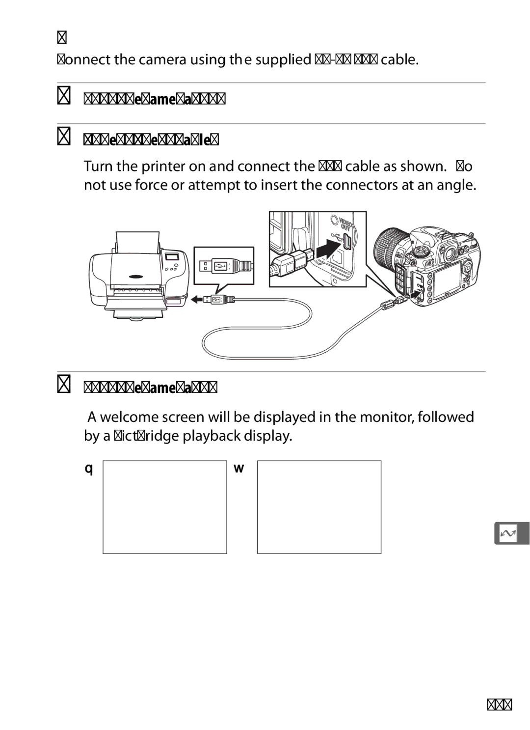 Nikon D700 manual Connecting the Printer, Turn the camera off Connect the USB cable, 245 