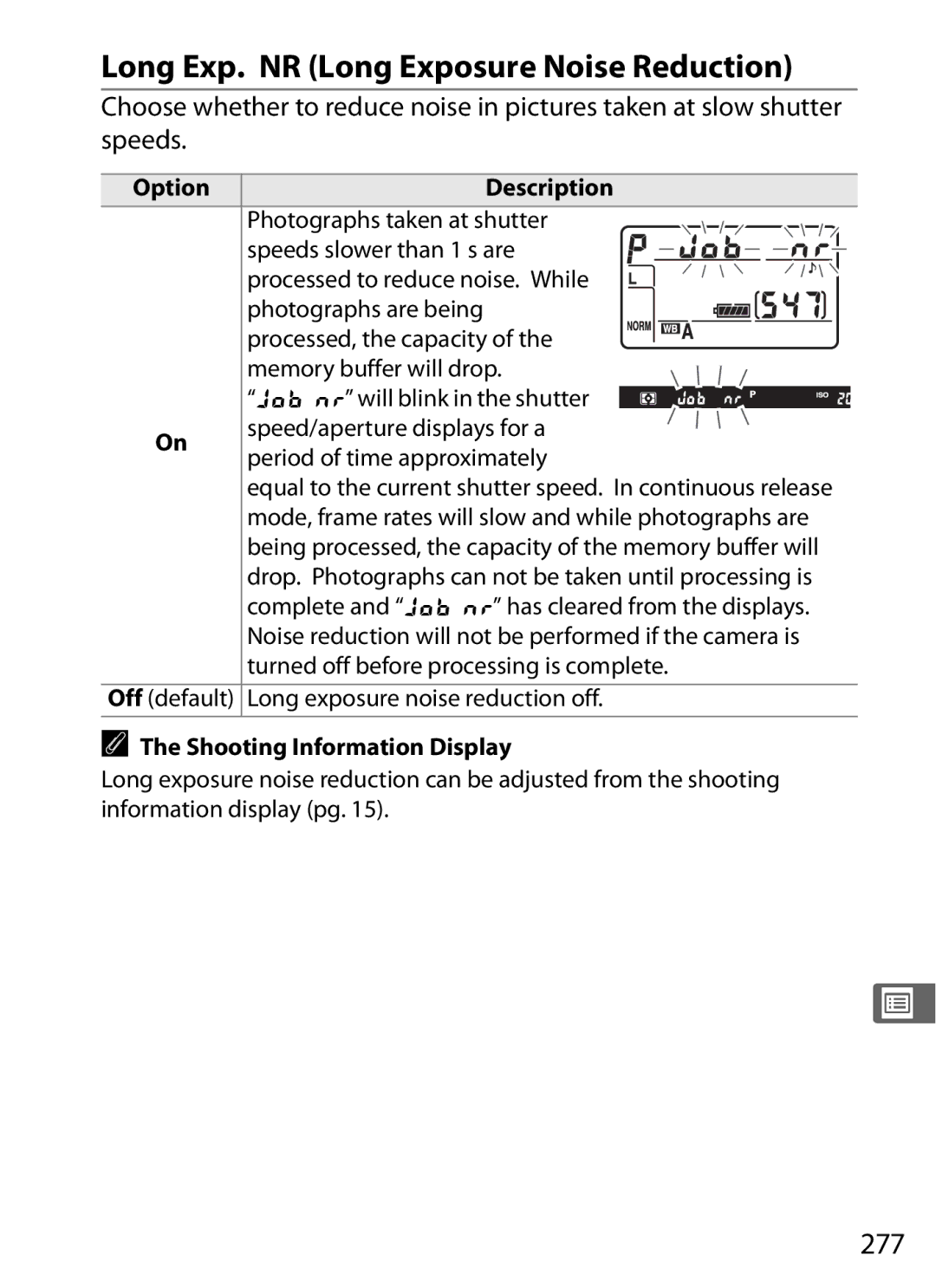 Nikon D700 manual Long Exp. NR Long Exposure Noise Reduction, 277 