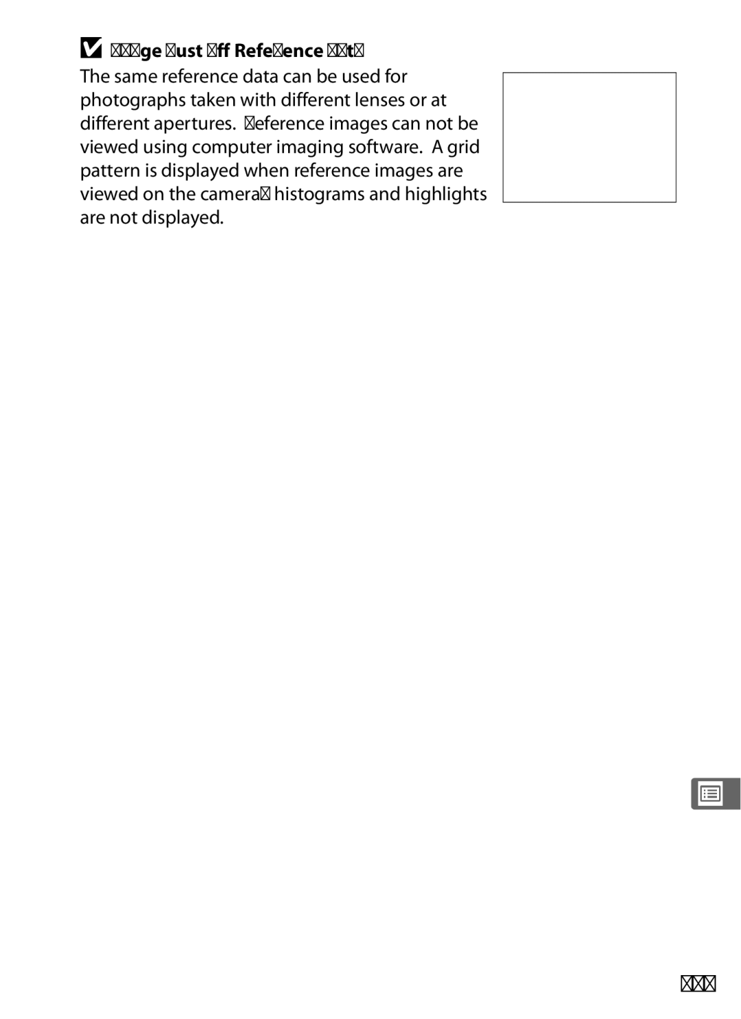 Nikon D700 manual 339, Image Dust Off Reference Data 