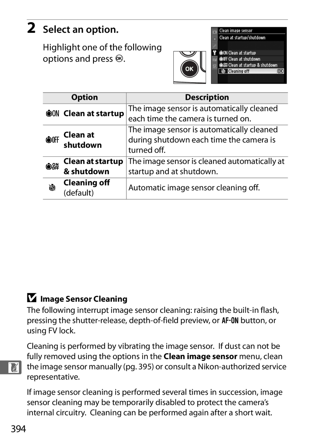 Nikon D700 manual Select an option, 394 