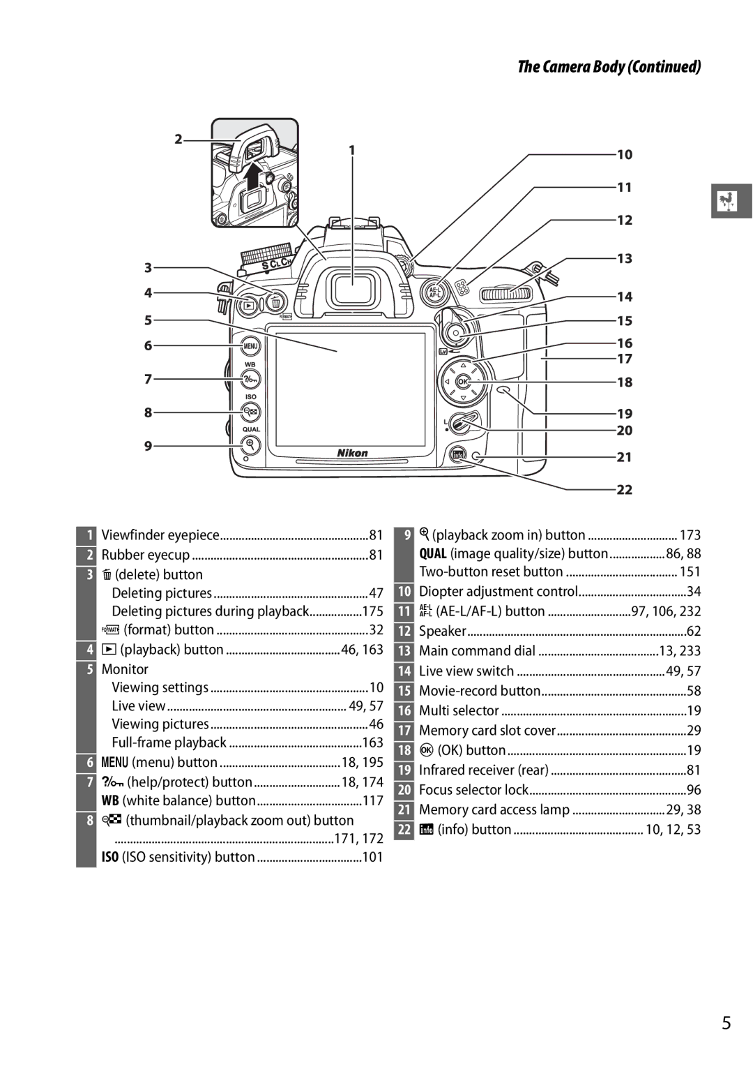 Nikon D7000 (18105mm Kit), D7000 18200mm Kit, D7000 18105mm Kit, D7000 (18200mm Kit), 25474, 25468B user manual Delete button 