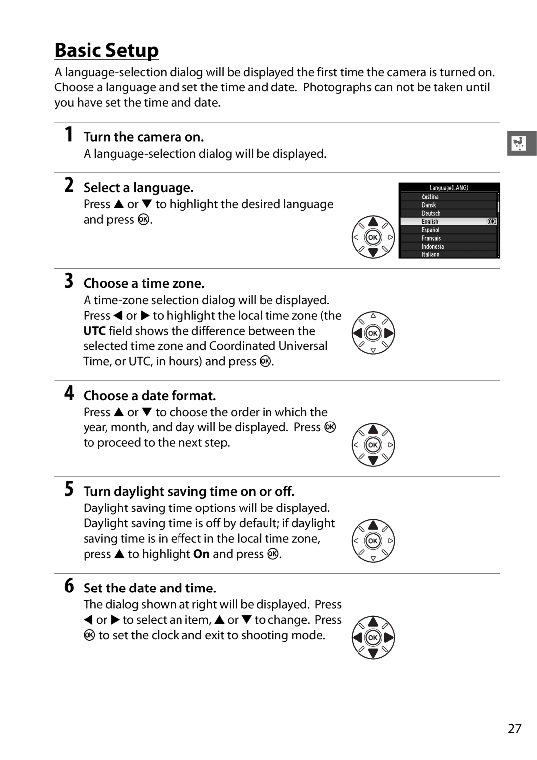 Nikon 25468B, D7000 18200mm Kit, D7000 (18105mm Kit), D7000 18105mm Kit, D7000 (18200mm Kit), 25474 user manual Basic Setup 