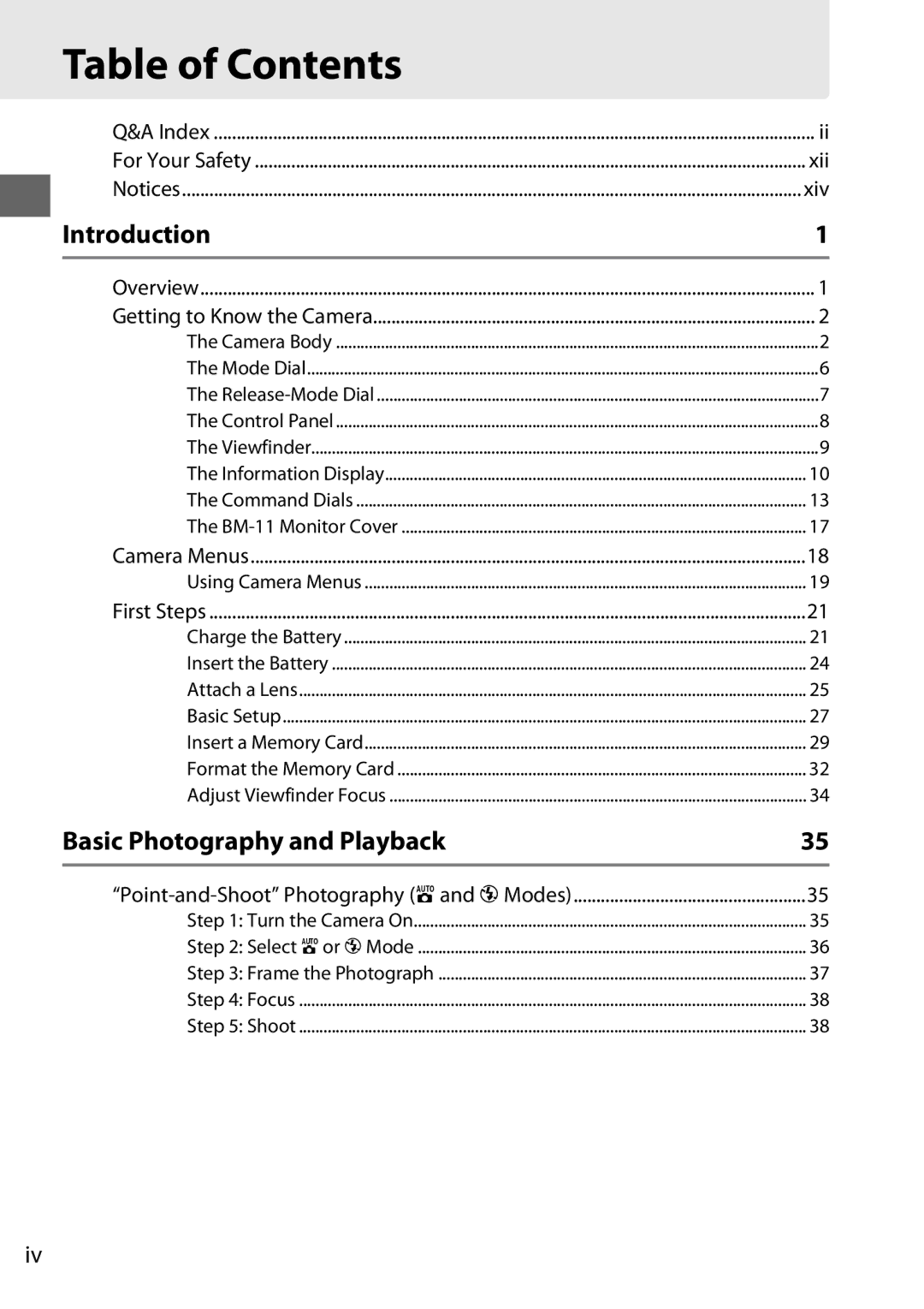 Nikon D7000 18200mm Kit, D7000 (18105mm Kit), D7000 18105mm Kit, D7000 (18200mm Kit), 25474, 25468B Table of Contents 