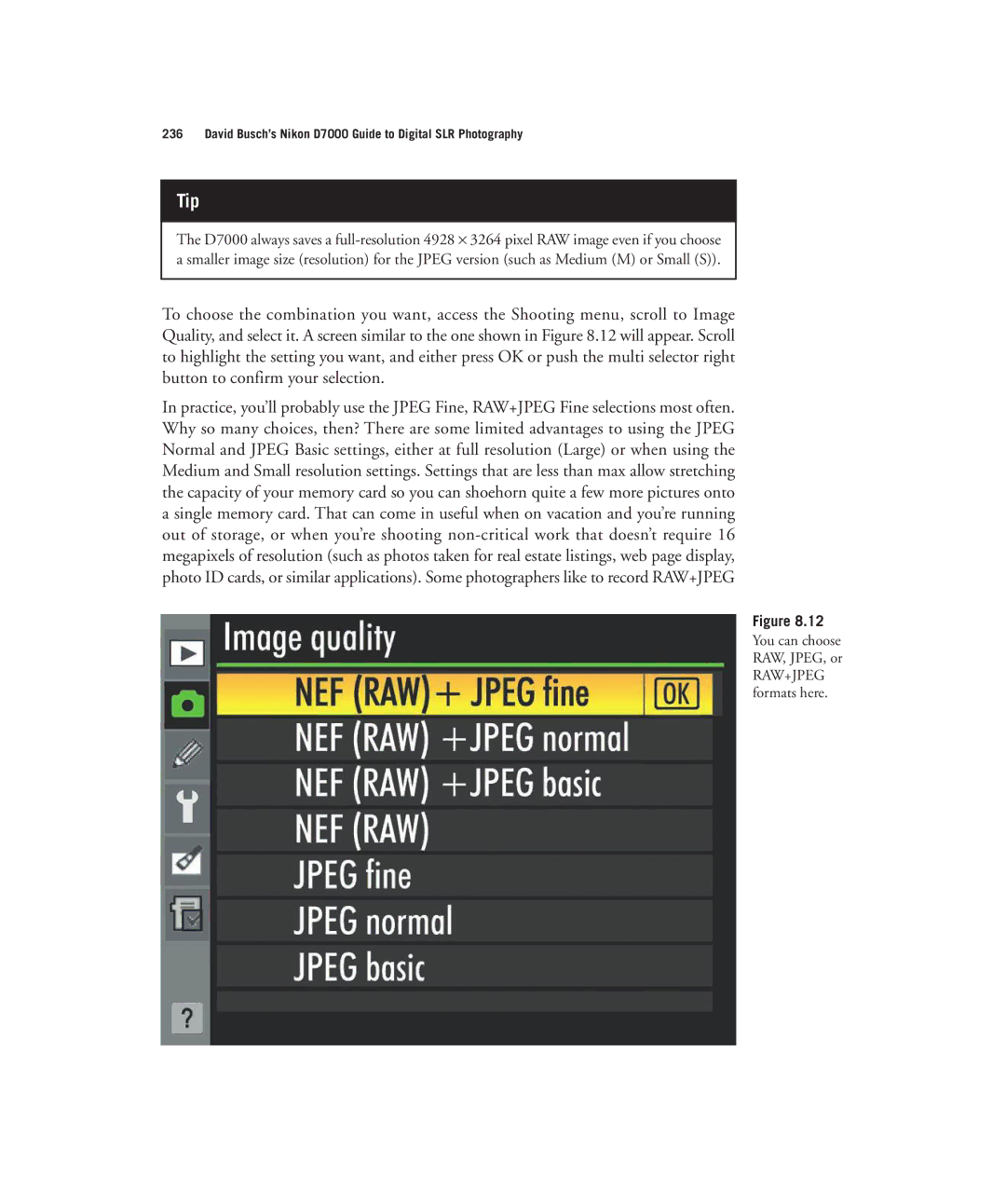 Nikon D7000 manual RAW+JPEG formats here 