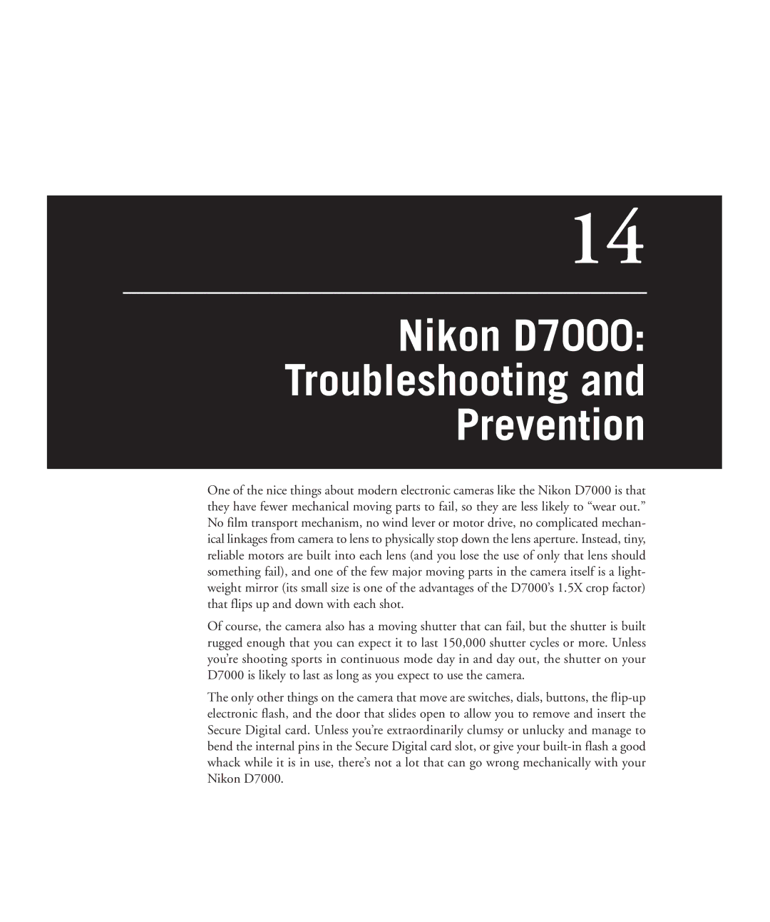 Nikon manual Nikon D7000 Troubleshooting Prevention 