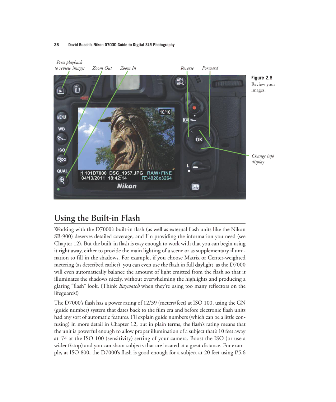 Nikon D7000 manual Using the Built-in Flash 