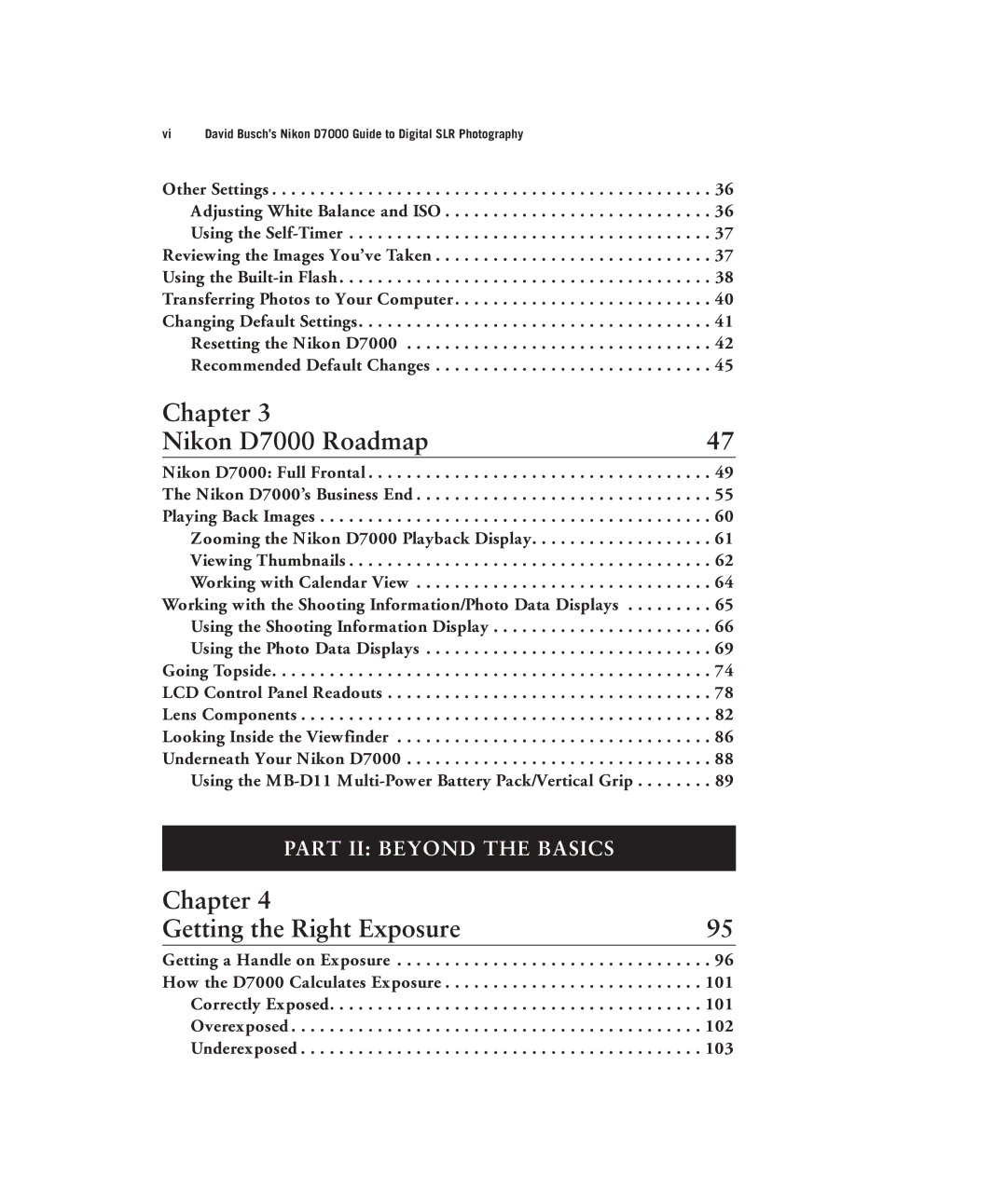 Nikon manual Chapter Nikon D7000 Roadmap, Chapter Getting the Right Exposure 