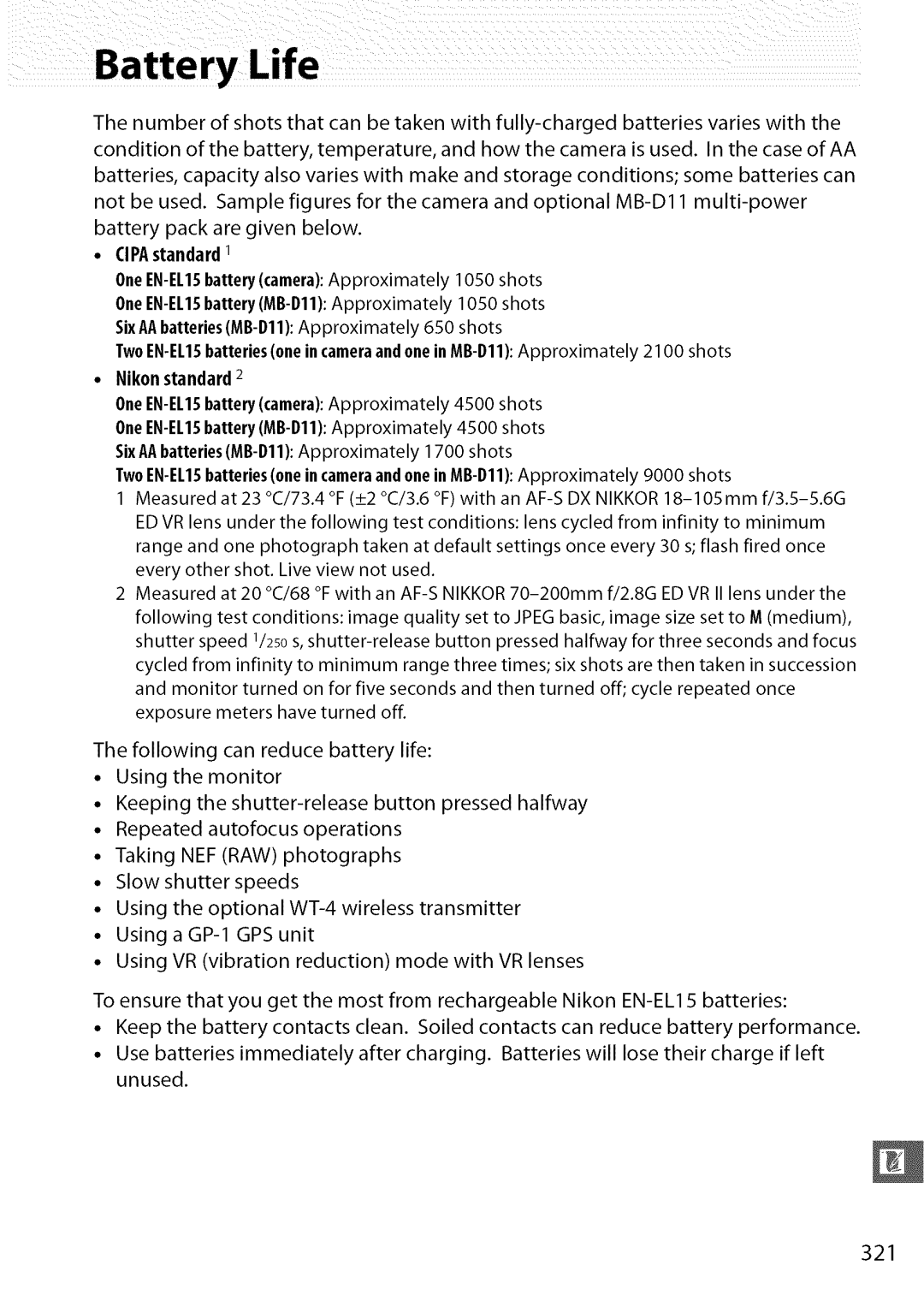 Nikon D7000 user manual 321, Infinity, Image 