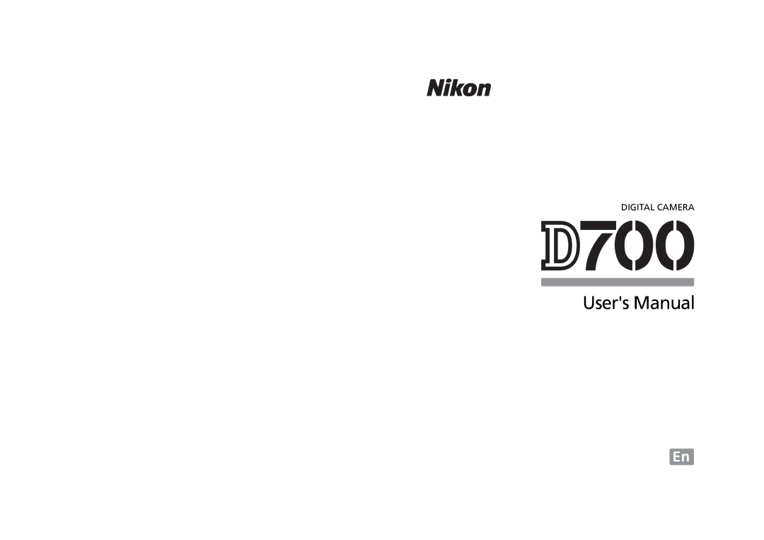 Nikon D700BODY, D700OUTFIT, D7000BODY, D7000KIT user manual Digital Camera 