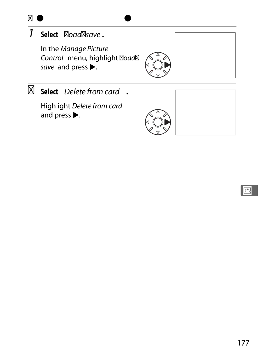 Nikon D7000KIT, D700OUTFIT, D700BODY, D7000BODY user manual Select Delete from card, 177 