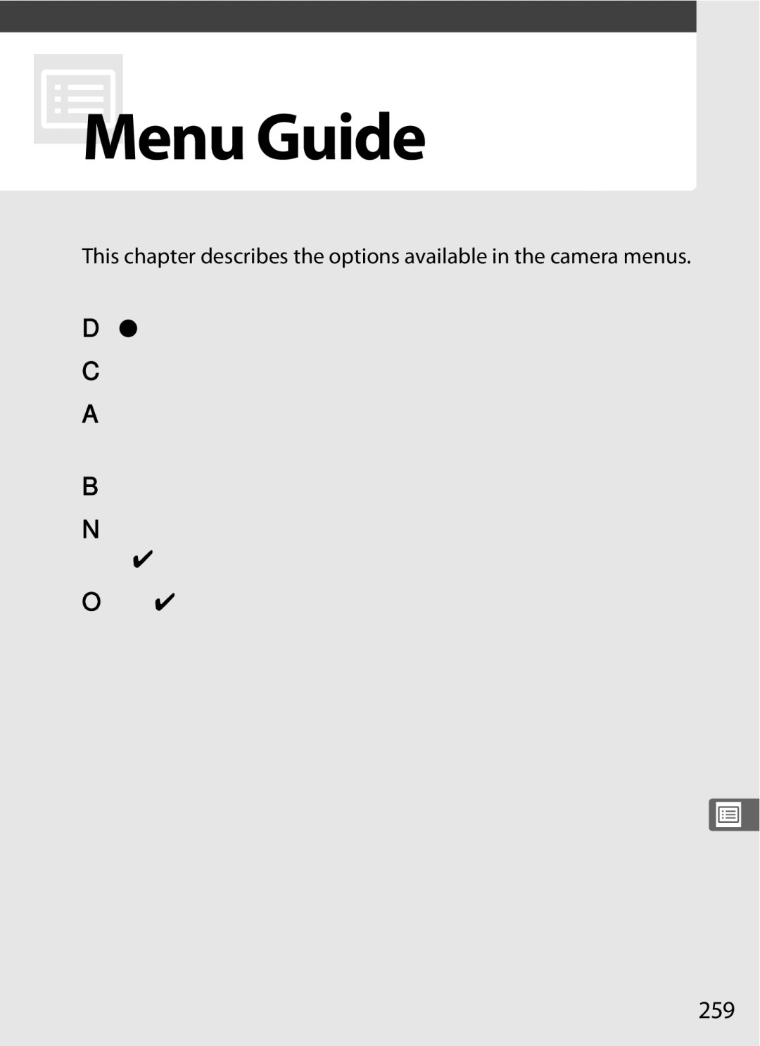 Nikon D700BODY, D700OUTFIT, D7000BODY, D7000KIT user manual ACustom Settings Fine-Tuning, NThe Retouch Menu Creating, 259 