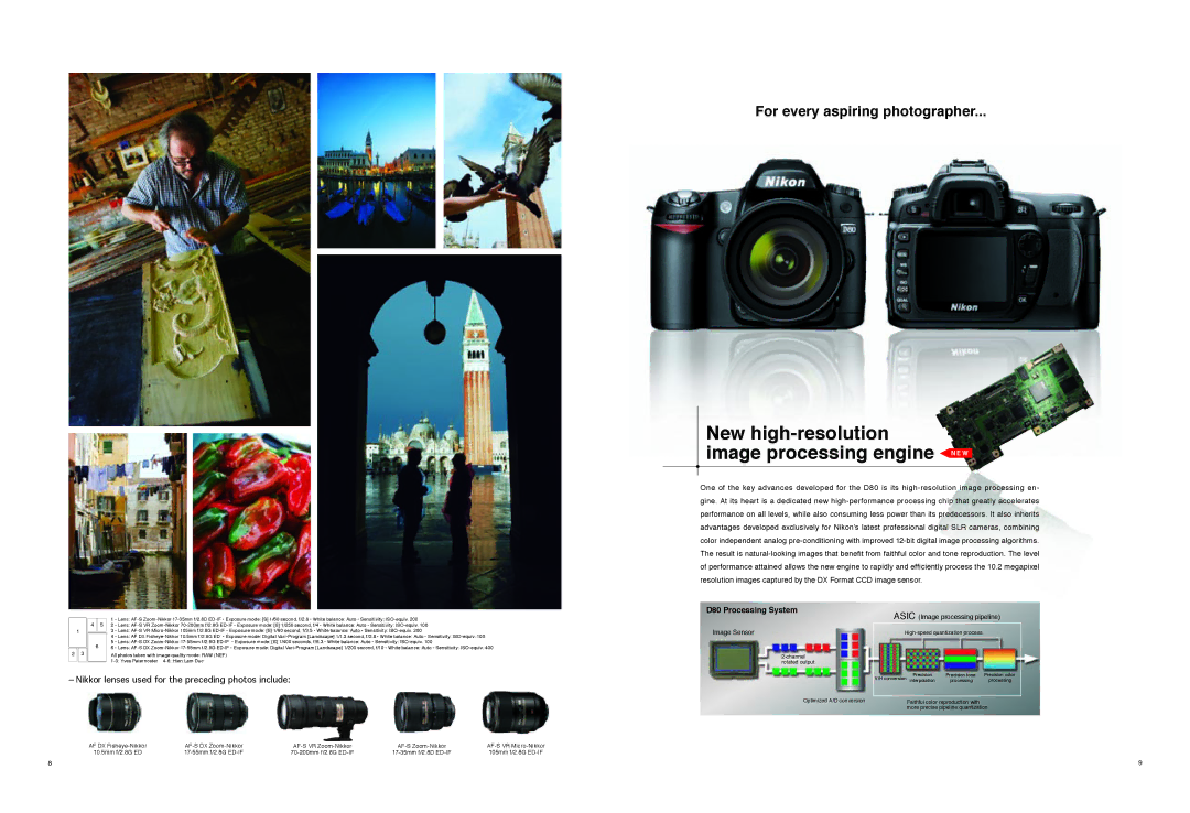 Nikon manual New high-resolution Image processing engine N E W, D80 Processing System, Image Sensor 