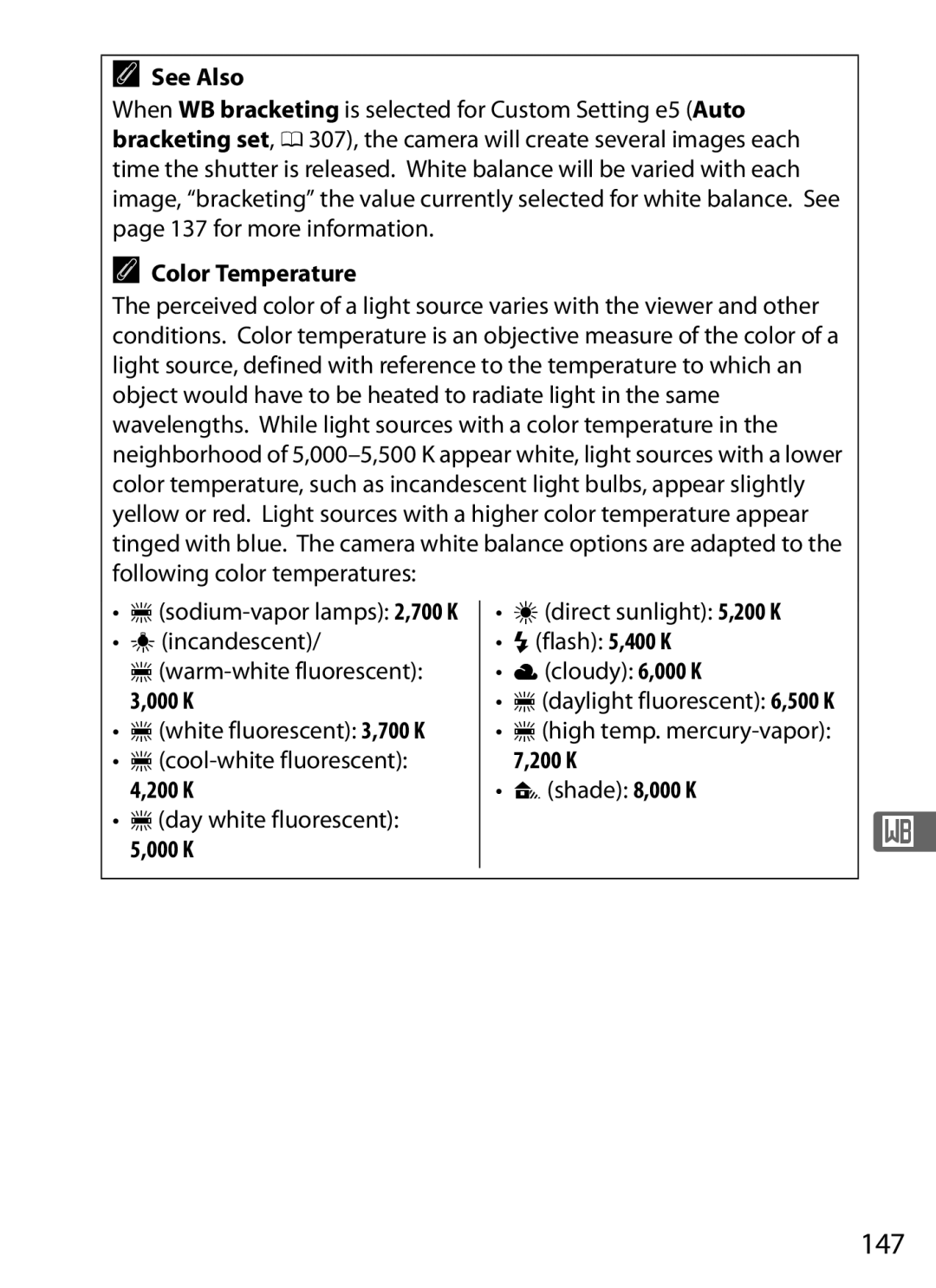 Nikon D800EFXBODY, D800 (Body Only), D800BODY, D800 E (Body Only), 2164+25468, 25480B 147, Color Temperature, 000 K, 200 K 