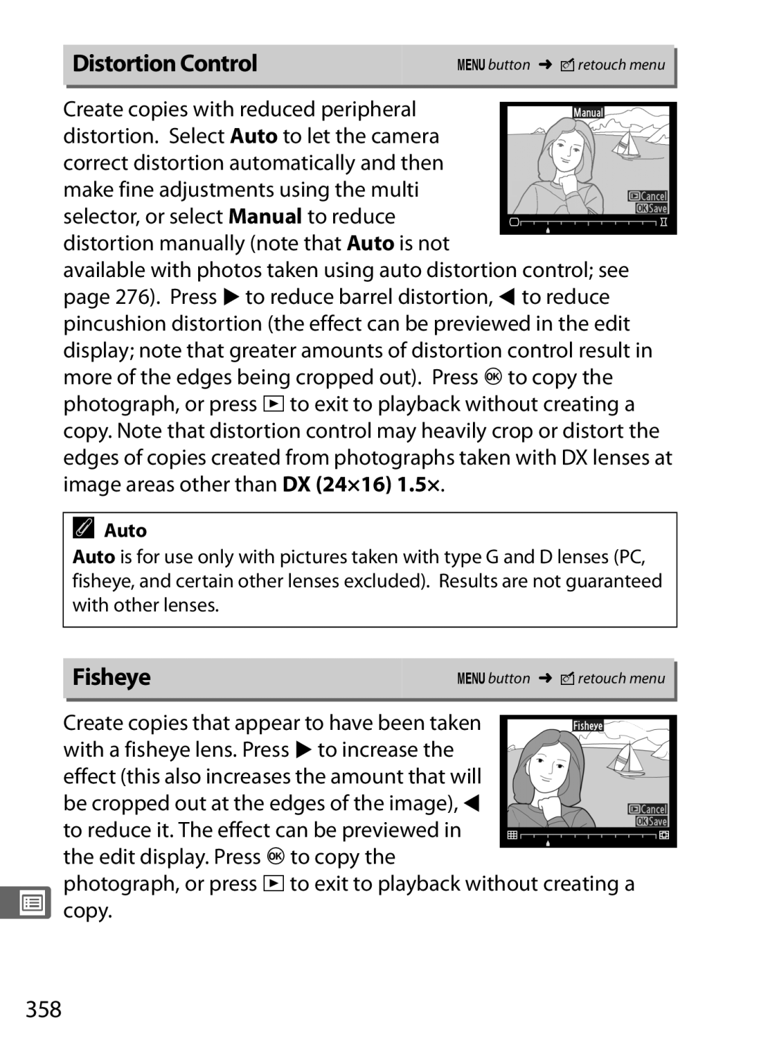 Nikon D800BODY, D800EFXBODY, D800 (Body Only), D800 E (Body Only), 2164+25468, 25480B Distortion Control, Fisheye, 358 