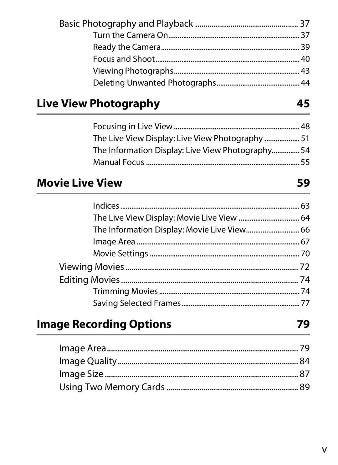 Nikon 25480B, D800EFXBODY, D800 (Body Only), D800 E, D800BODY user manual Live View Photography, Basic Photography and Playback 