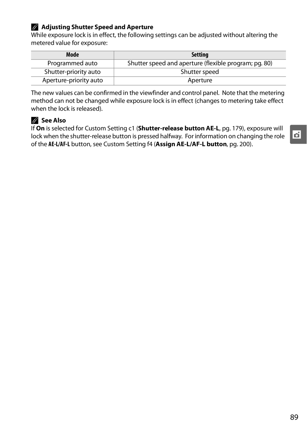 Nikon D90 user manual Adjusting Shutter Speed and Aperture, Mode Setting 