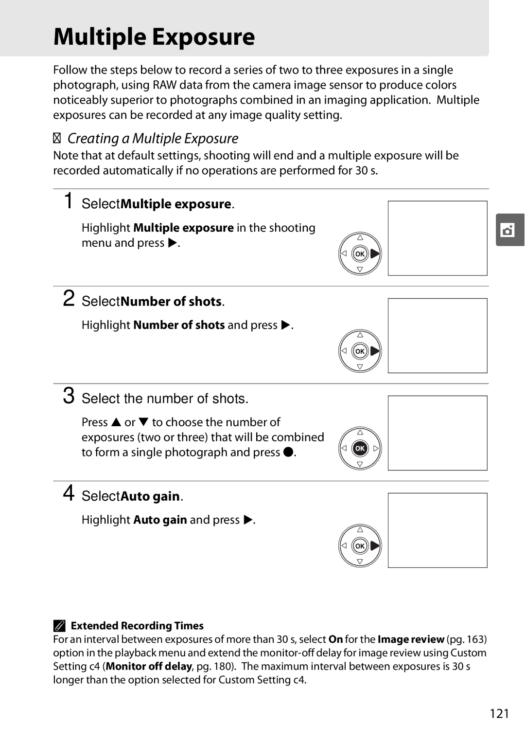 Nikon D90 user manual Creating a Multiple Exposure 