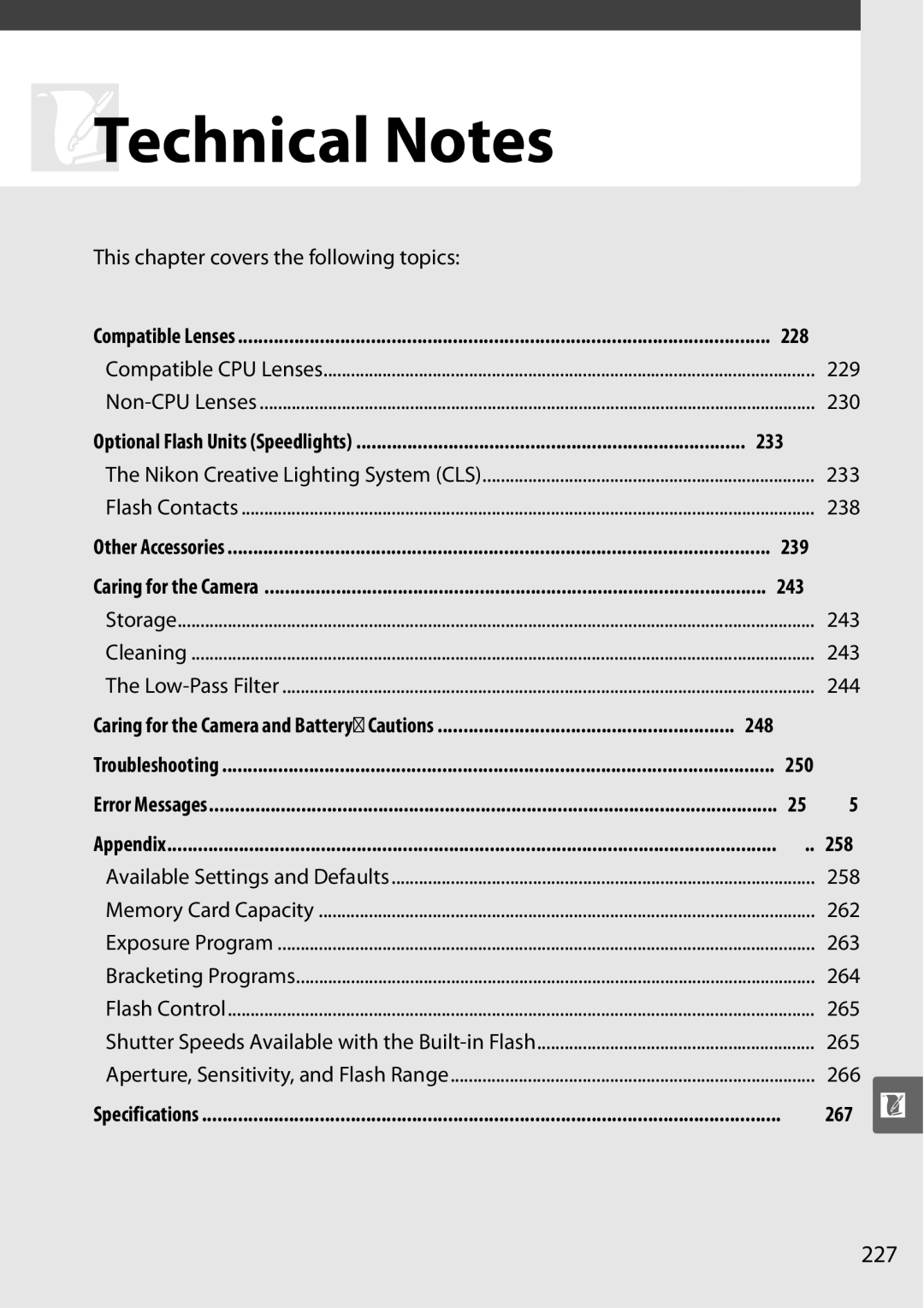 Nikon D90 user manual 227 