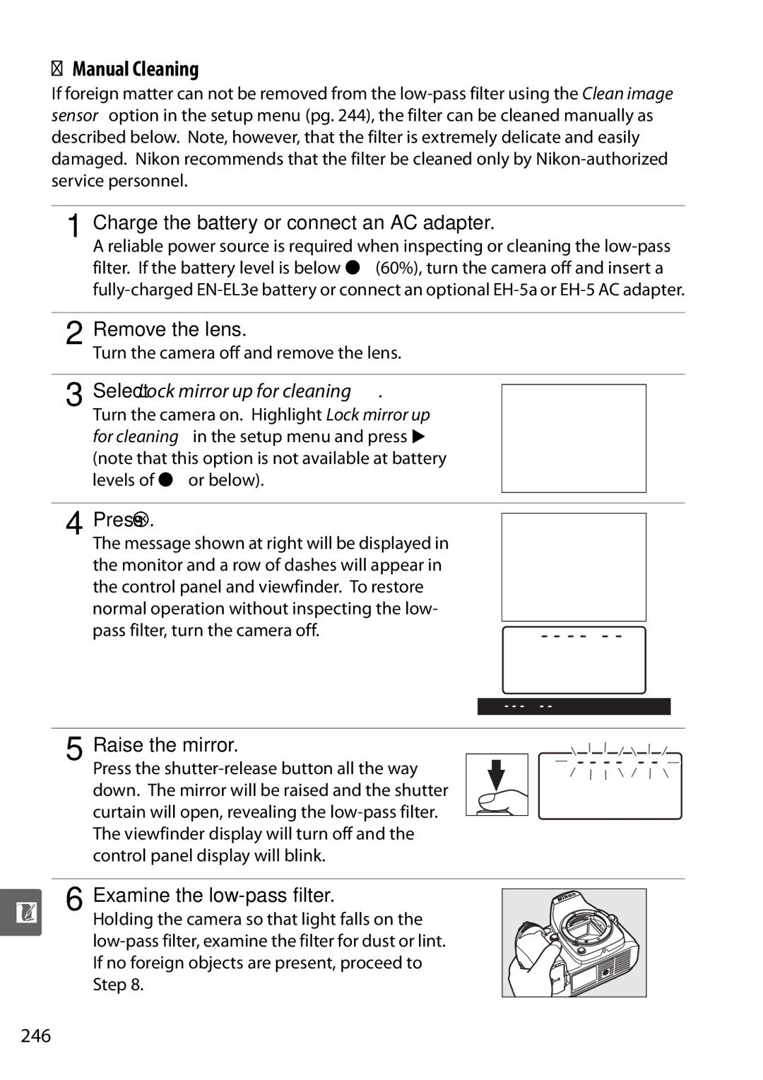 Nikon D90 user manual Manual Cleaning 