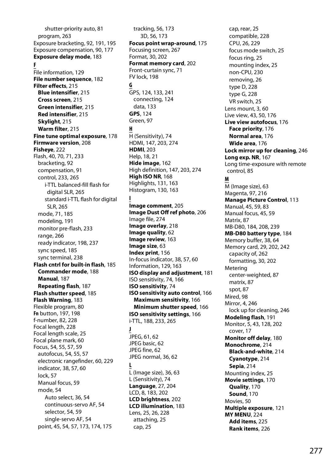 Nikon D90 user manual 277, Image comment Image Dust Off ref photo, 206 Image file 