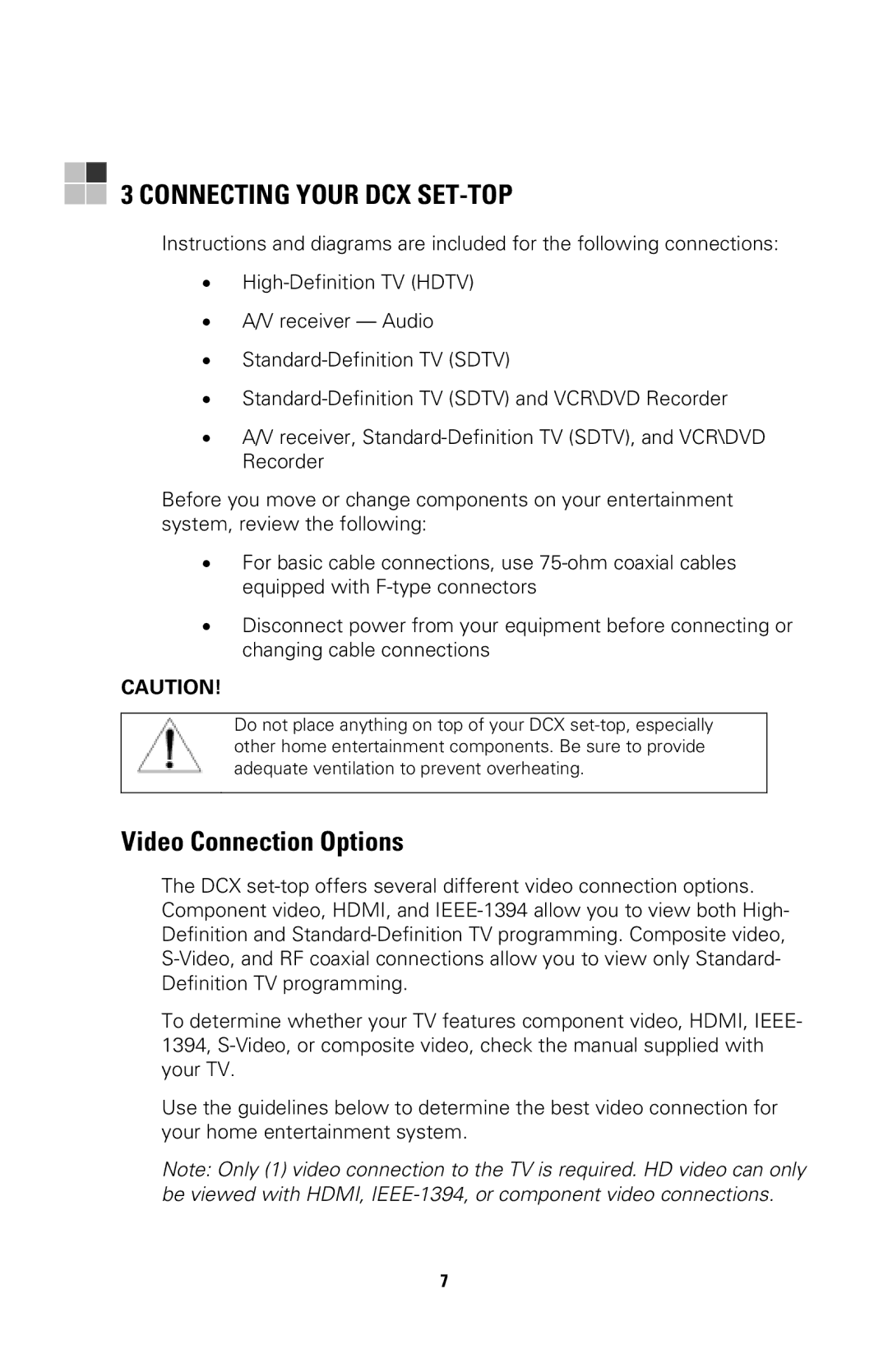 Nikon DCX3200 manual Connecting Your DCX SET-TOP, Video Connection Options 