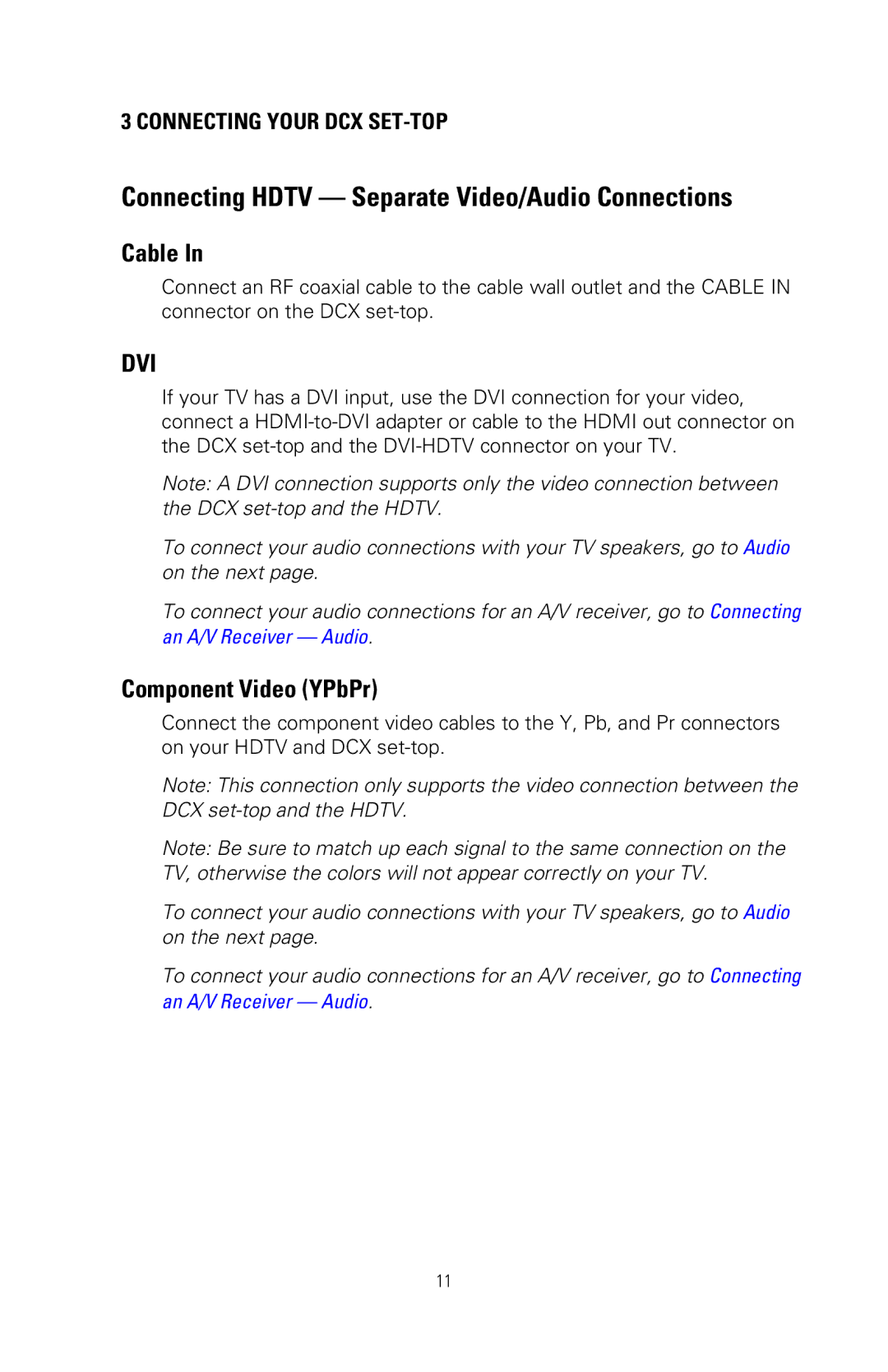 Nikon DCX3200 manual Connecting Hdtv Separate Video/Audio Connections, Cable 