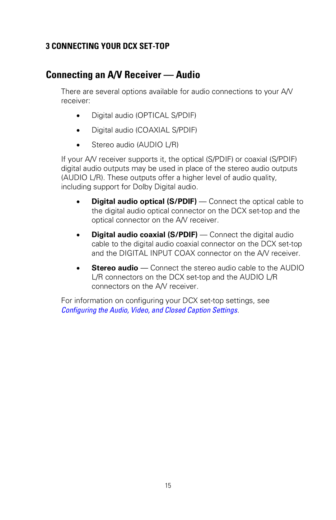 Nikon DCX3200 manual Connecting an A/V Receiver Audio 