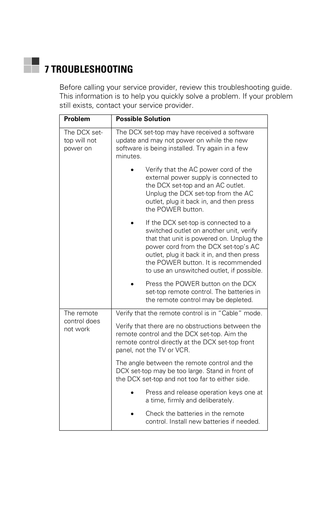 Nikon DCX3200 manual Troubleshooting, Problem Possible Solution 