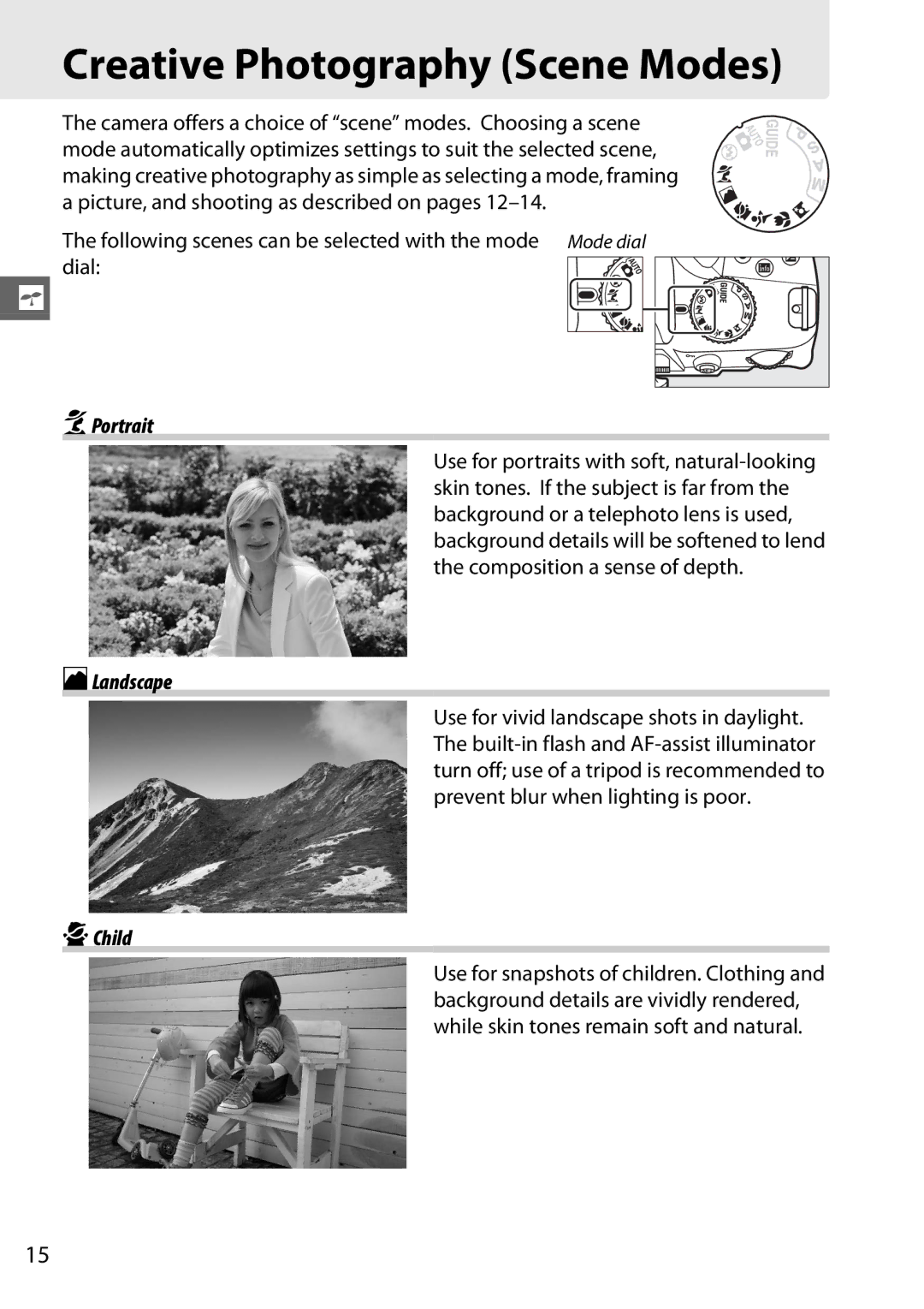 Nikon Digital Camera user manual Creative Photography Scene Modes, KPortrait 