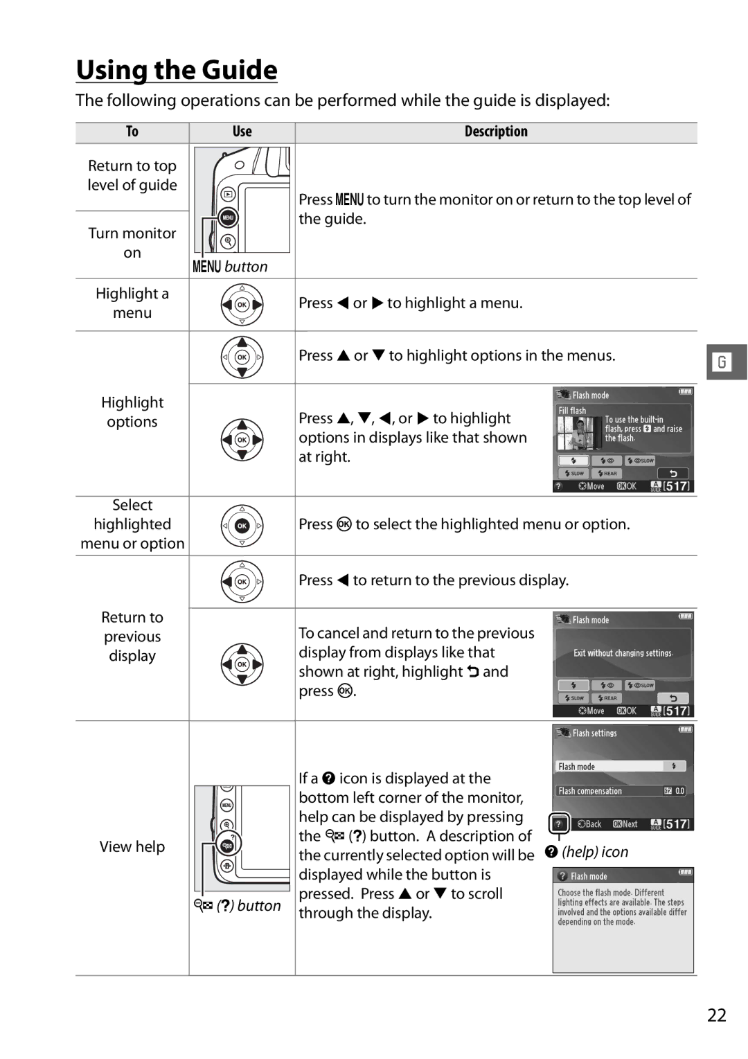 Nikon Digital Camera user manual Using the Guide, Use 