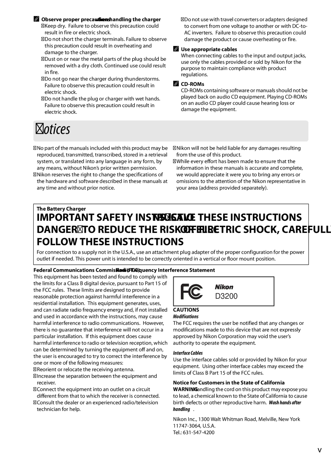 Nikon Digital Camera user manual D3200 