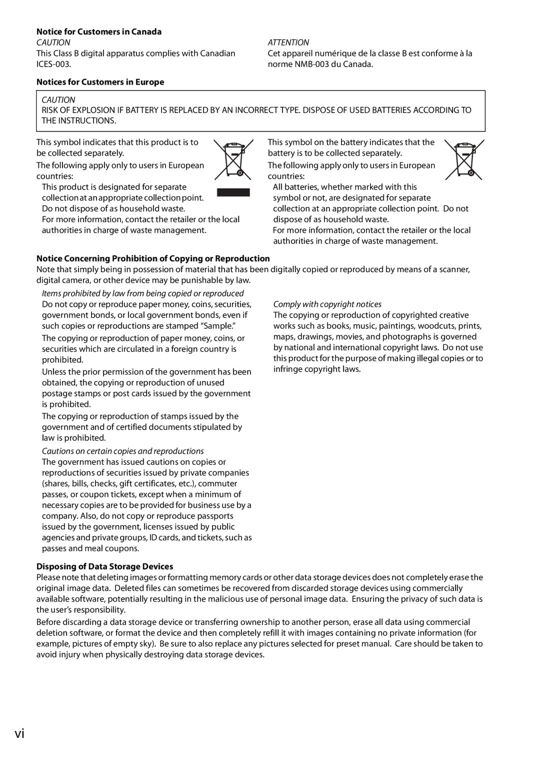 Nikon Digital Camera user manual Disposing of Data Storage Devices 