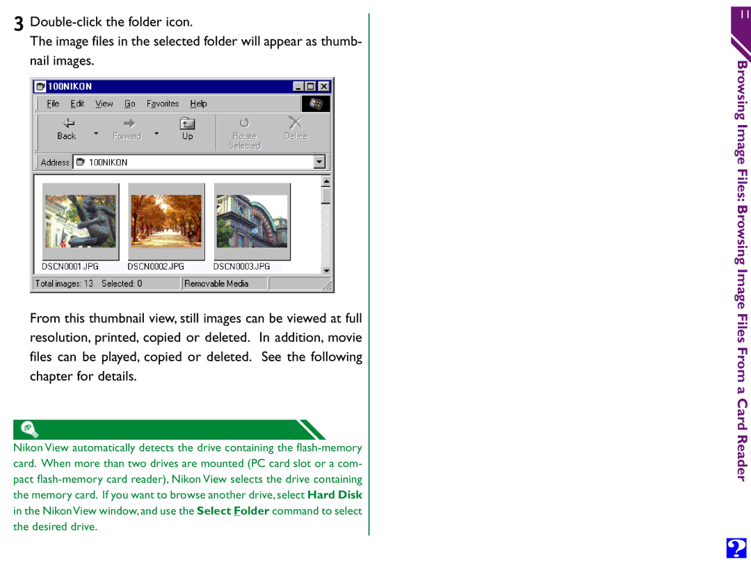 Nikon Digital Cameras manual Image Files From a Card Reader 