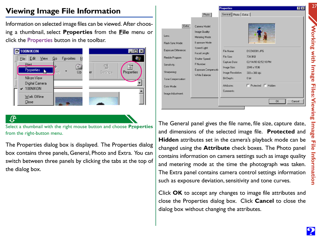 Nikon Digital Cameras manual Viewing Image File Information 