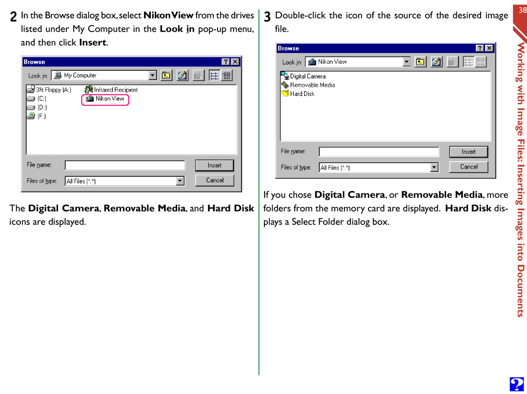 Nikon Digital Cameras manual Working with 