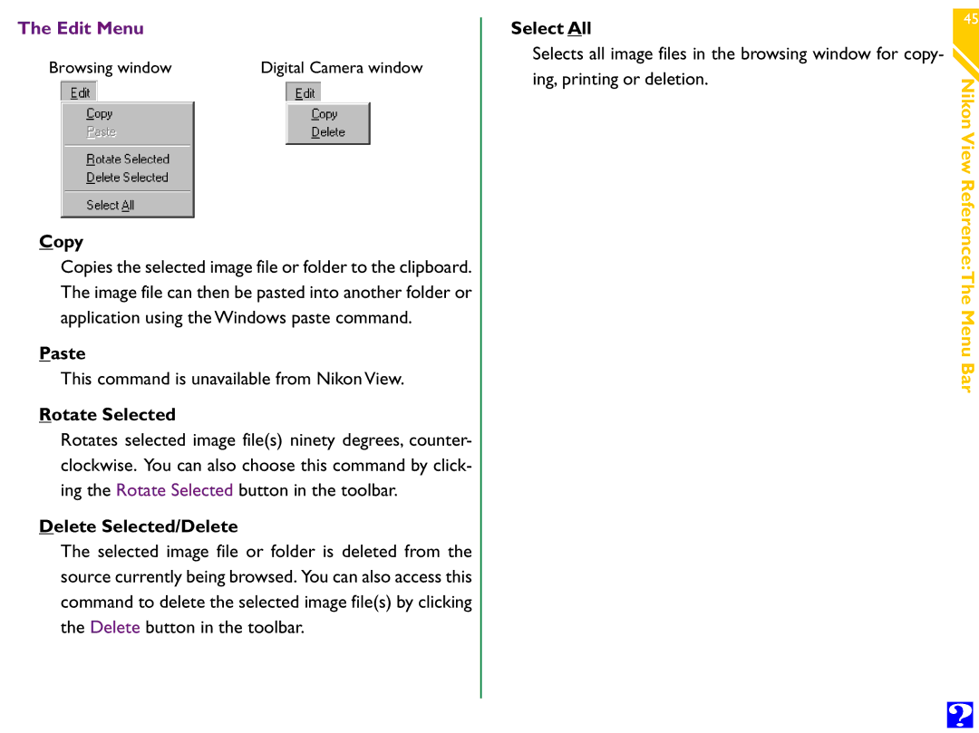 Nikon Digital Cameras manual Edit Menu 